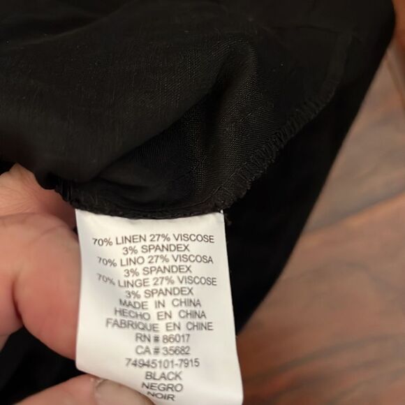 Y2K Bebe Black Gold Buttons Clasp Linen Blend Dress Feminine Club Event Party - Picture 11 of 11